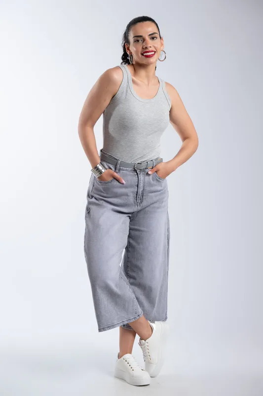 Top Basic Rib Αμάνικο