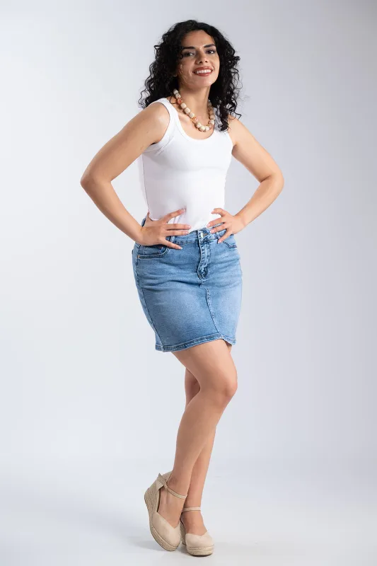 Top Basic Rib Αμάνικο