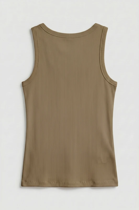 Top Basic Rib Αμάνικο