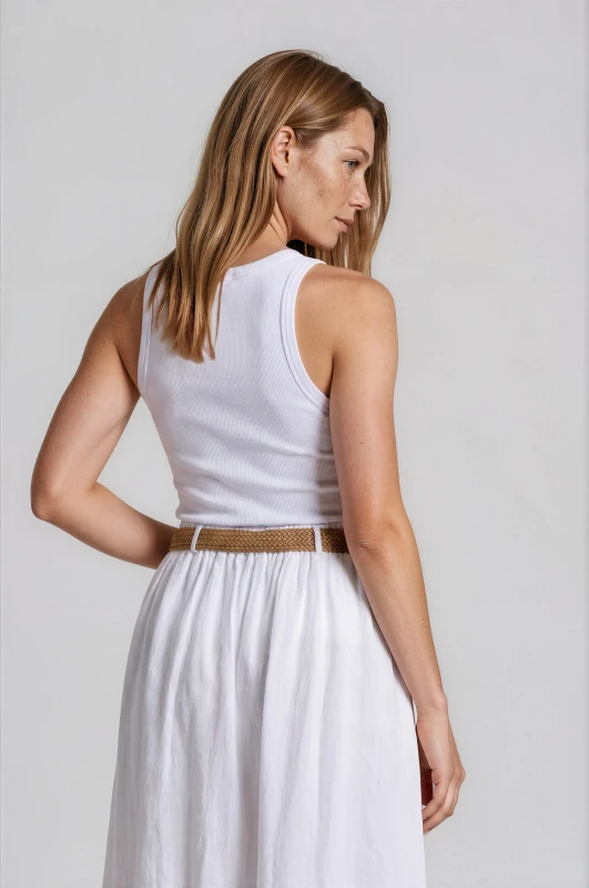 Top Basic Rib Αμάνικο