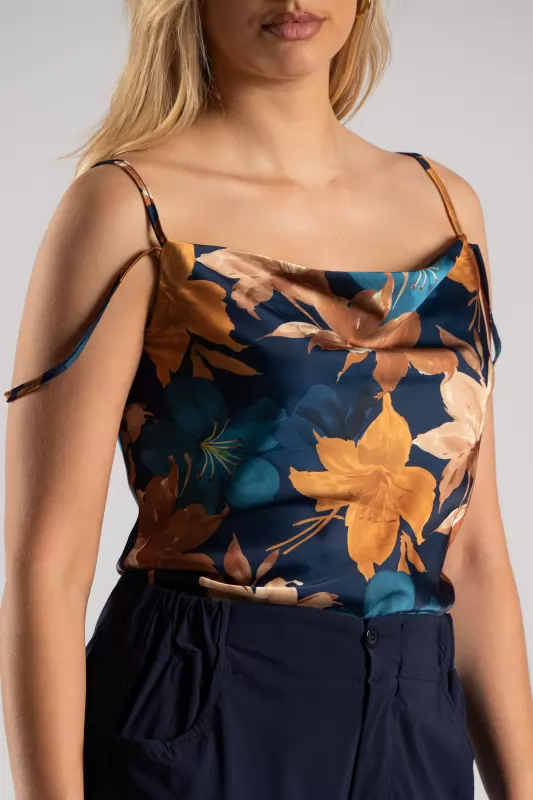 Τοπ Floral Ντραπέ