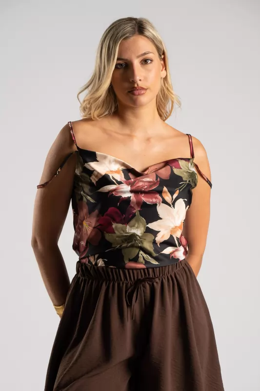 Τοπ Floral Ντραπέ