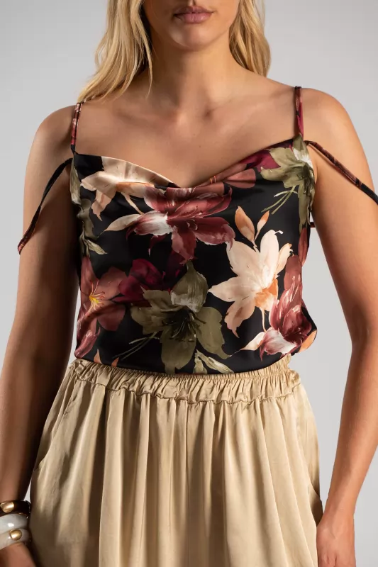 Τοπ Floral Ντραπέ