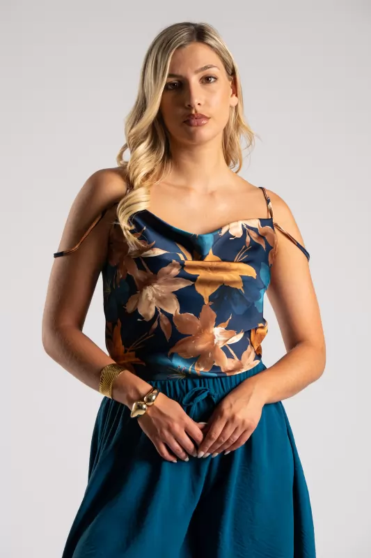 Τοπ Floral Ντραπέ