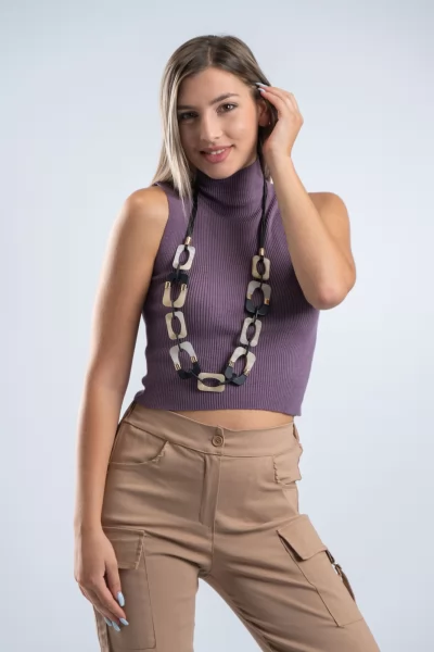 Top Half Ζιβάγκο Rib Amethyst