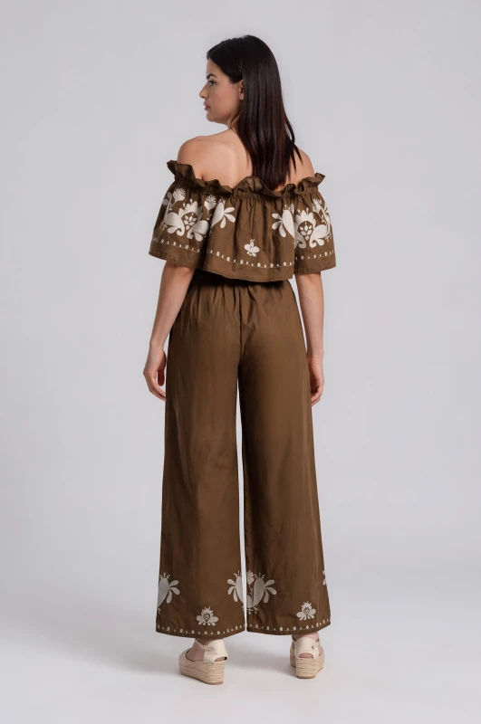 Τοπ Off Shoulder Κέντημα