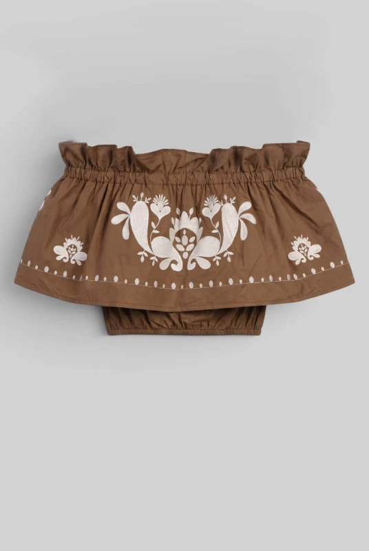 Τοπ Off Shoulder Κέντημα
