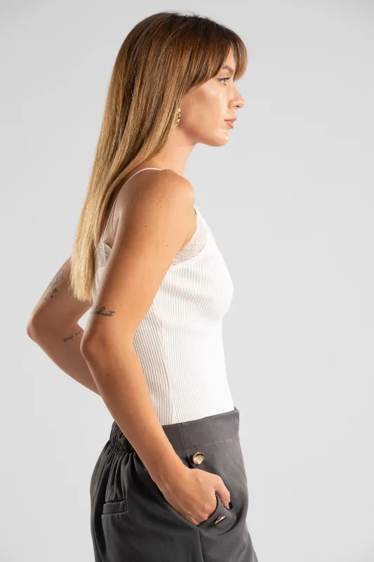 Top Strap Lace Rib