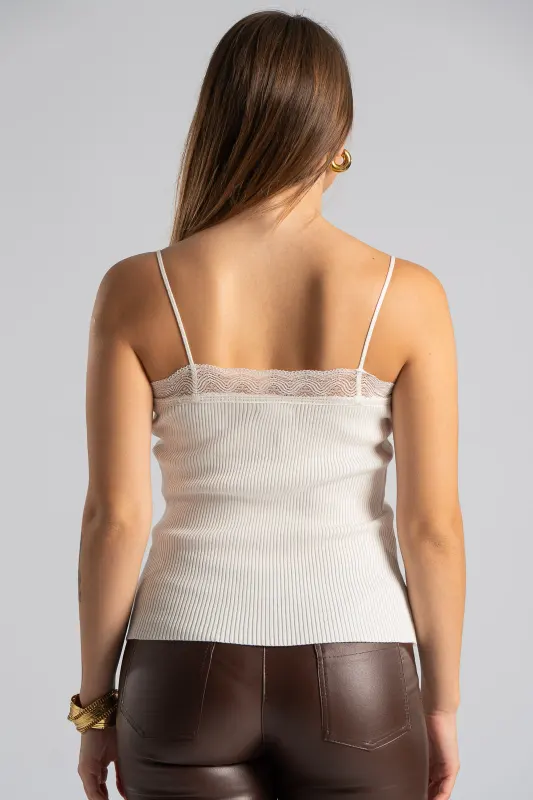 Τοπ Τιράντα Δαντέλα Rib