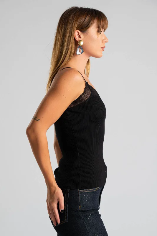Top Strap Lace Rib