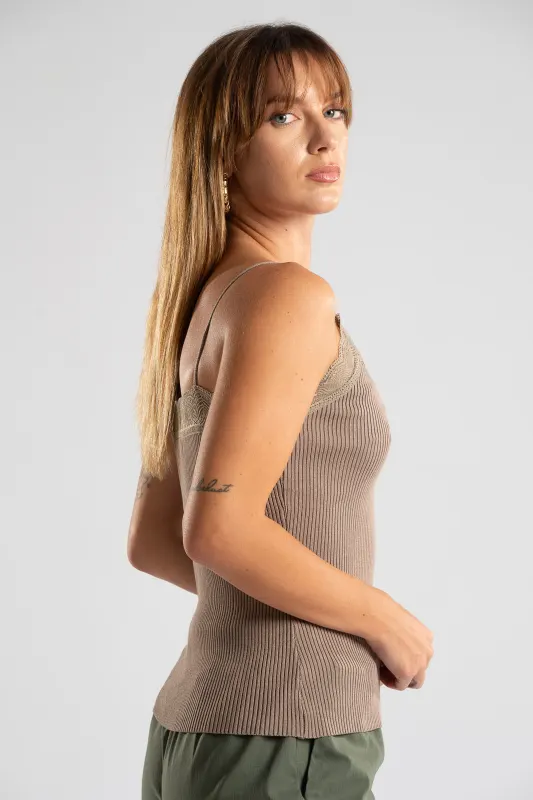 Top Strap Lace Rib