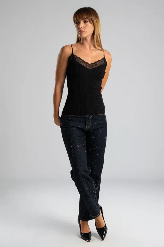 Top Strap Lace Rib