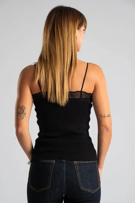 Top Strap Lace Rib