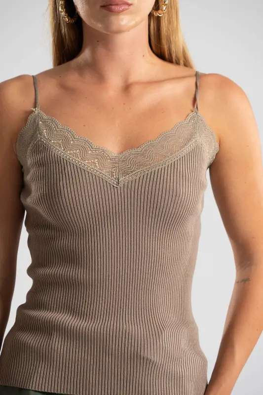 Top Strap Lace Rib