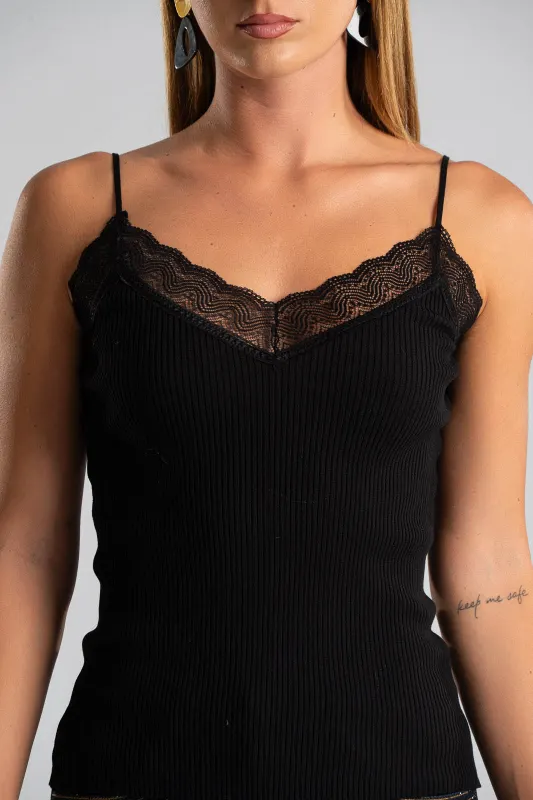 Top Strap Lace Rib