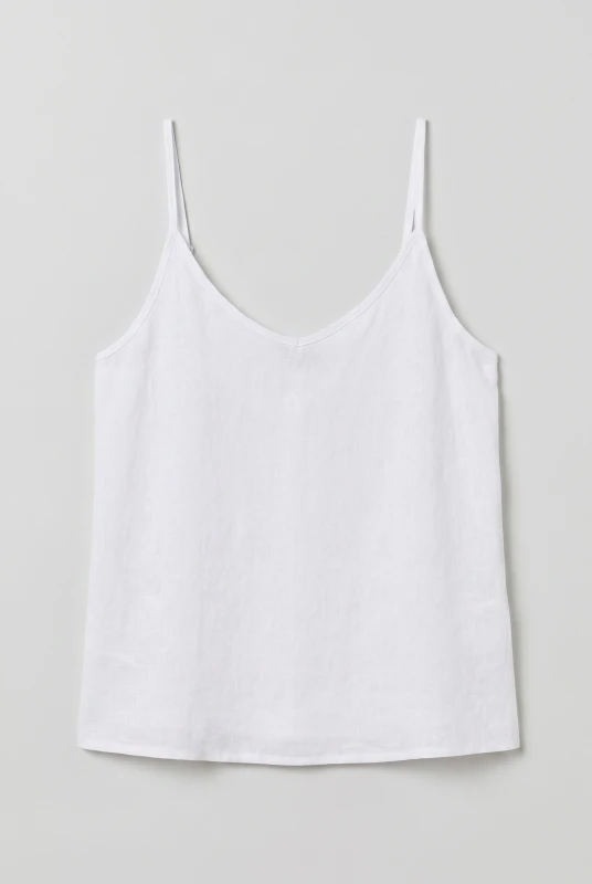 Solid-Color Linen Top Strap