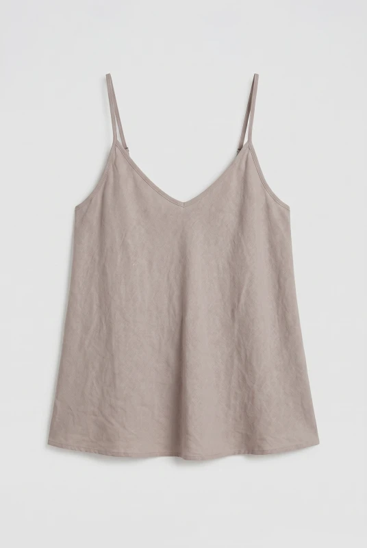 Solid-Color Linen Top Strap