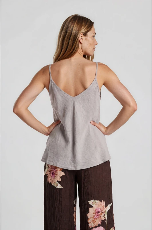 Solid-Color Linen Top Strap