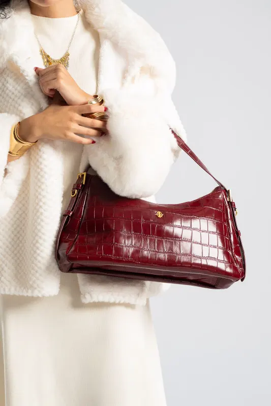 Τσάντα Baguette Croco