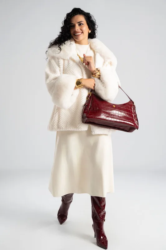 Τσάντα Baguette Croco