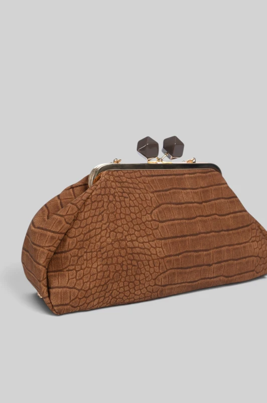 Τσάντα Clutch Κροκό