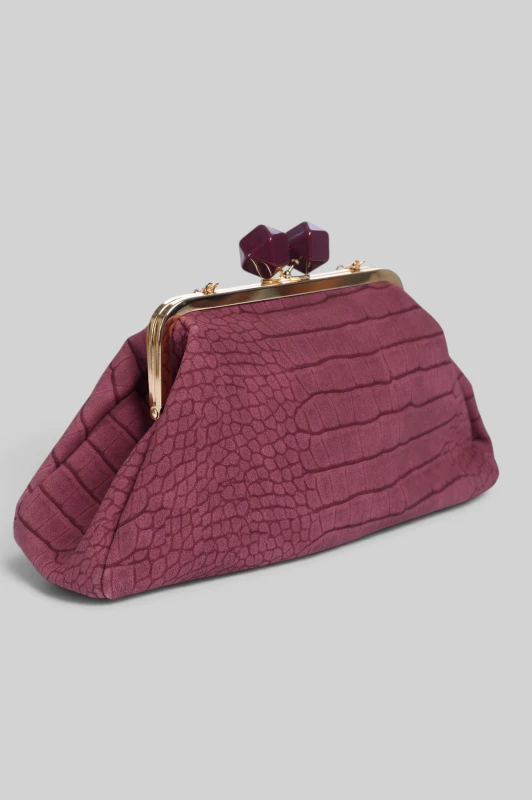 Τσάντα Clutch Κροκό