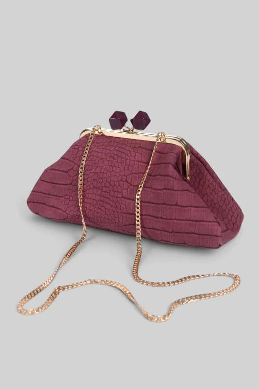 Τσάντα Clutch Κροκό