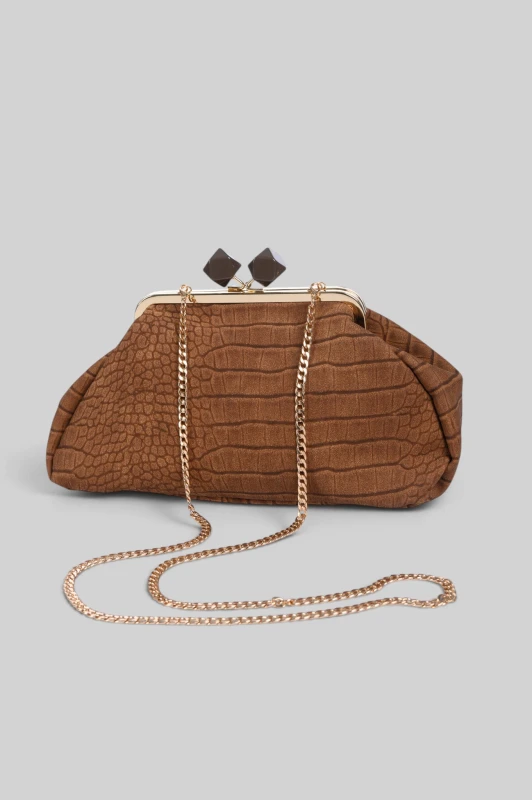 Τσάντα Clutch Κροκό