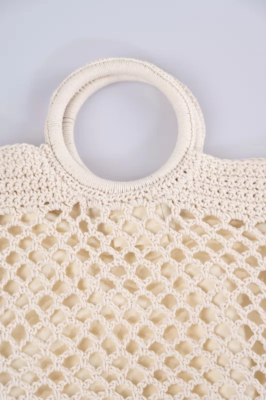 Τσάντα Crochet Cream