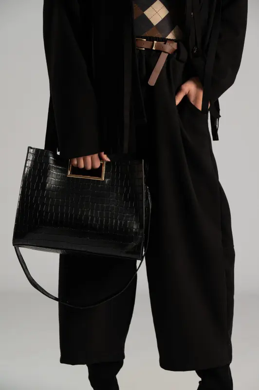 Τσάντα Croco Μεταλλική Λεπτομέρεια