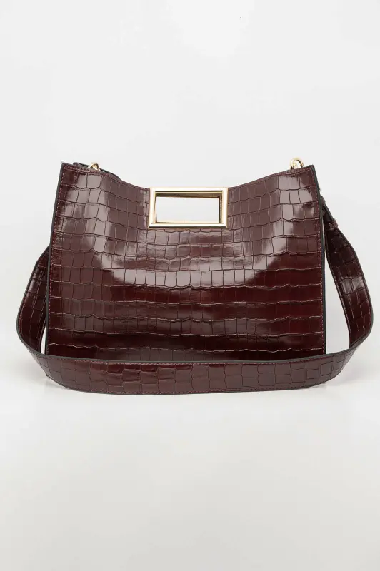 Bag Croco with Metal Detail