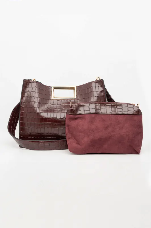 Bag Croco with Metal Detail