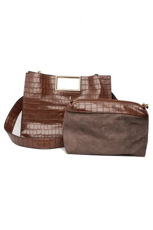 Bag Croco with Metal Detail