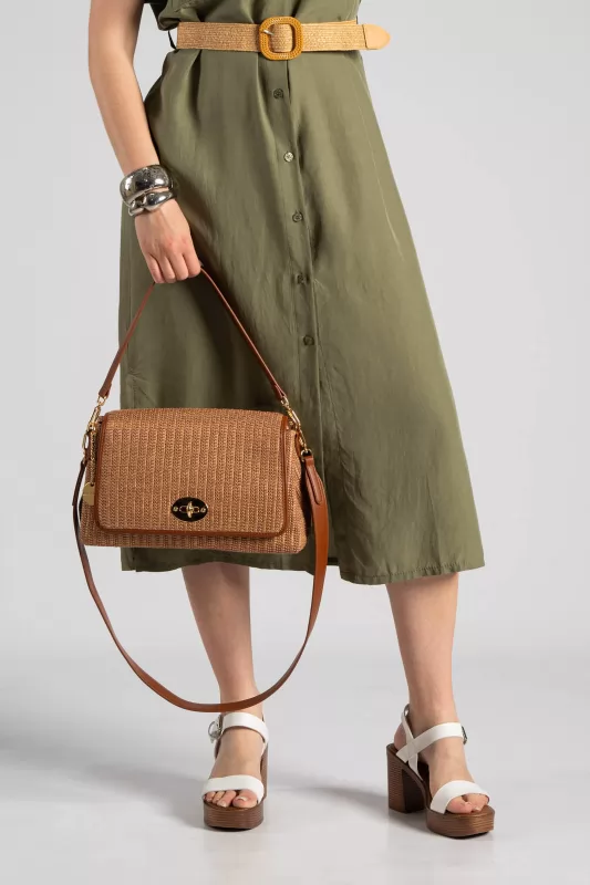 Τσάντα Crossbody Ψάθινη