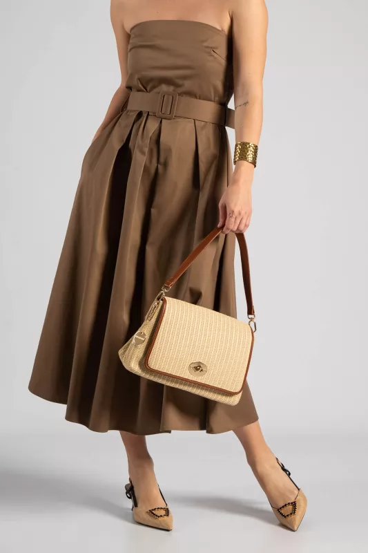 Τσάντα Crossbody Ψάθινη