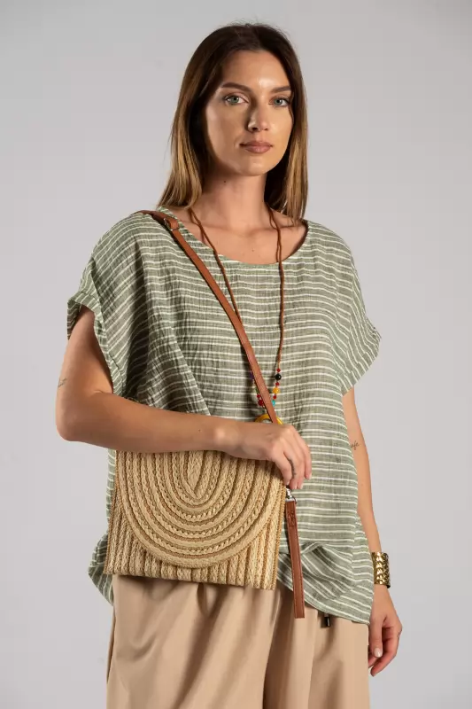 Τσάντα Crossbody Ψάθινη