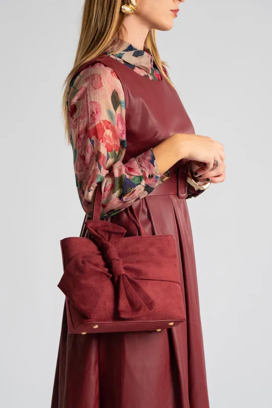 Τσάντα Crossbody Velvet Φιόγκος