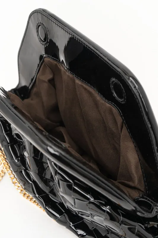 Bag Effect Braided Patent Leatherette