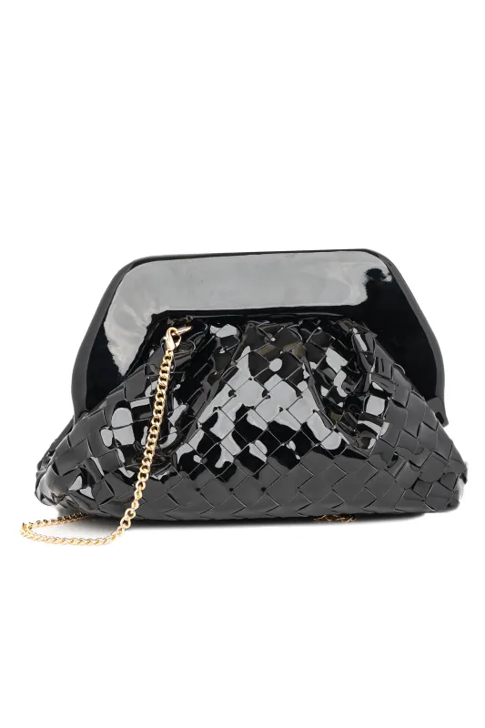 Bag Effect Braided Patent Leatherette