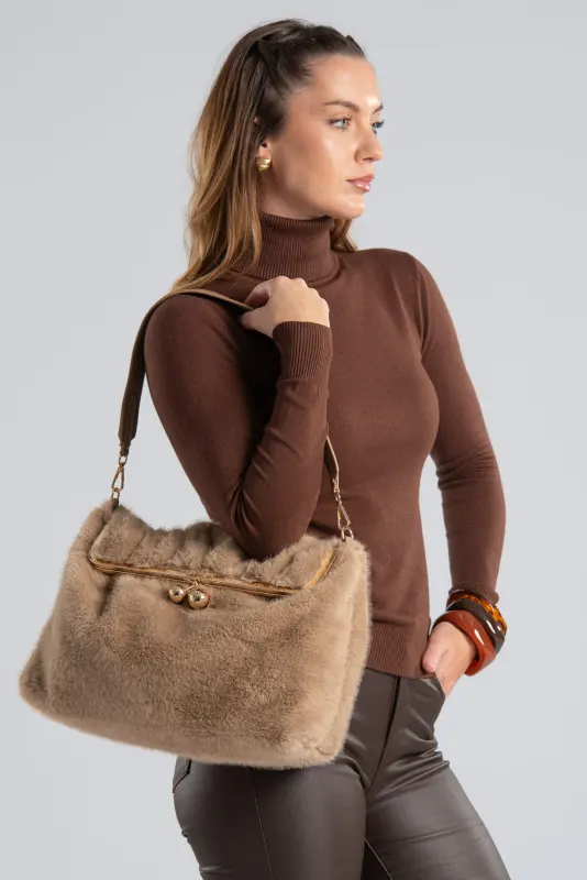 Τσάντα Frame Συνθετική Γούνα