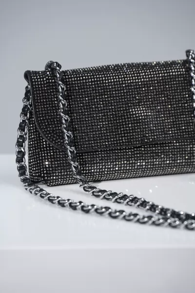 Τσάντα Glam Rose Silver-Μαύρη
