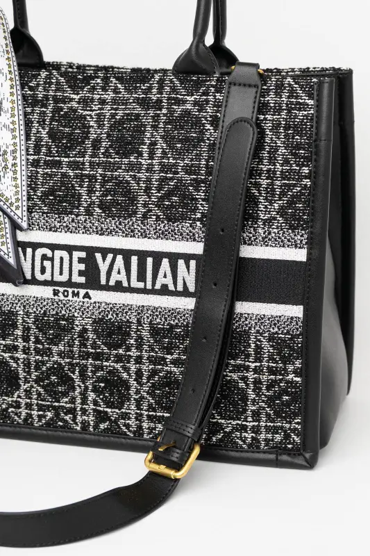 Τσάντα Handbag Γεωμετρικά Σχέδια Φουλάρι