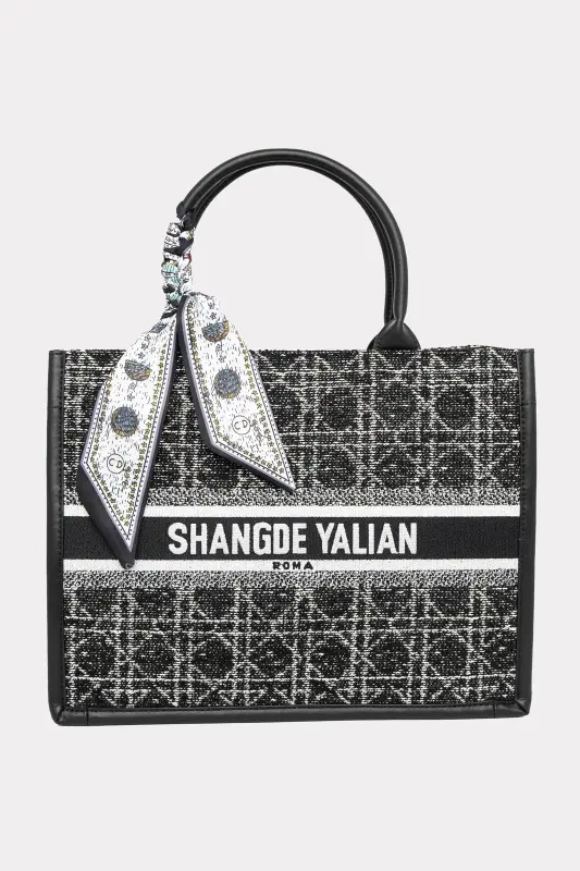 Τσάντα Handbag Γεωμετρικά Σχέδια Φουλάρι