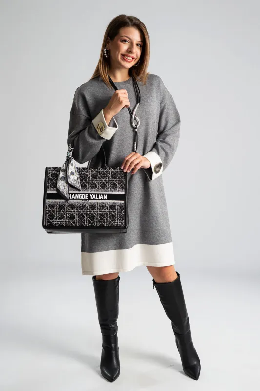 Τσάντα Handbag Γεωμετρικά Σχέδια Φουλάρι