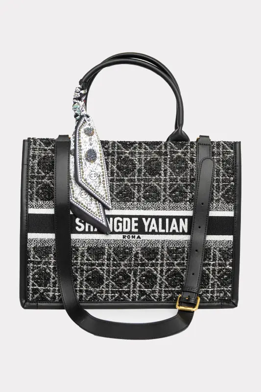 Τσάντα Handbag Γεωμετρικά Σχέδια Φουλάρι