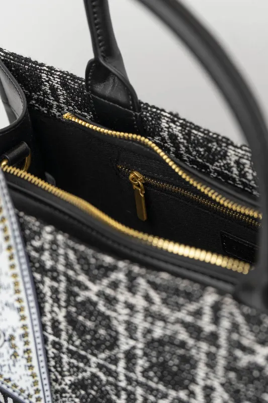 Τσάντα Handbag Γεωμετρικά Σχέδια Φουλάρι