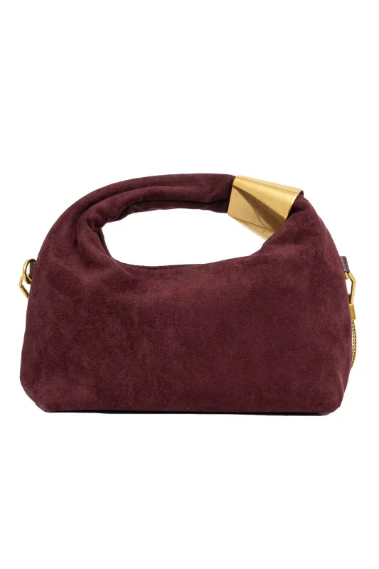 Hobo Bag Suede Gold Detail