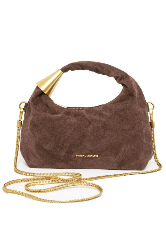 Hobo Bag Suede Gold Detail