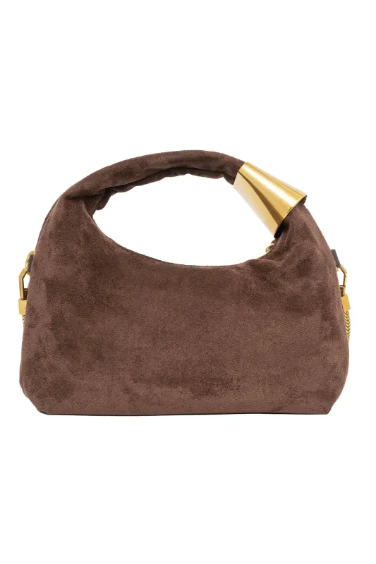 Hobo Bag Suede Gold Detail