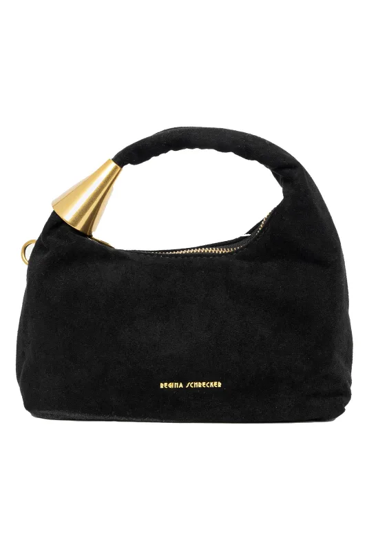 Hobo Bag Suede Gold Detail